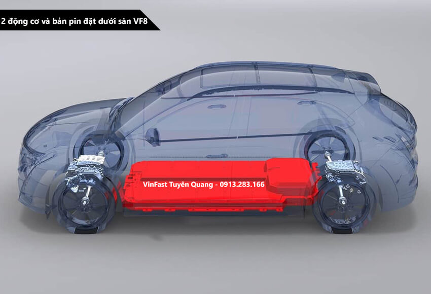 Pin VF8 dưới sàn xe